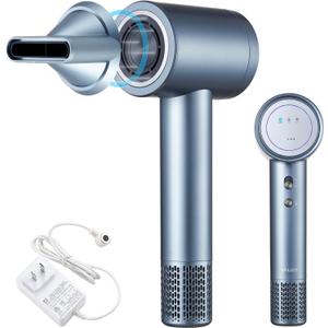 Cordless Ionic Hair Dryer with Digital Screen, 4 Mode Charging Blow Dryer with Magnetic Nozzle, Travel Hair Dryer for Women Kids Outdoor Camping Beaches (Silver) (Dightal Screen) Cordless Ionic Hair Dryer with Digital Screen, 4 Mode Charging Blow Dryer with Magnetic Nozzle, Travel Hair Dryer for Women Kids Outdoor Camping Beaches (Silver) (Dightal Screen)