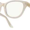 Blue Light Blocking Glasses Oval Oversized Stylish Thick Frame Computer Glasses UV400 Glare Women AB2210 (Beige)