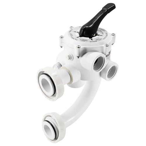 261173 1-1/2" Multiport Valve Replacement for Pentair Quad D.E. and Sand Filters(Right Side), 1.5 inch Threaded Ports 6 Positions Side Mound Backwash Valve, Durable PVC Easy Install