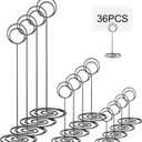 Teling 36 Pieces Table Number Holders 3 Size Place Card Holder Name Numbers Menu Memo Note Card Picture Photo Clip Stand Table Sign for Wedding Anniversary Party Display(Black)