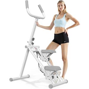 Steppers for Exercise at Home Stair Stepper with Handlebar Foldable Stepper Climber Cardio Exercise Equipment (White)