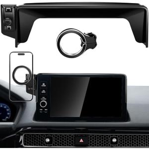 pop-tech Magnetic Phone Holder for Honda Civic 11th Gen 2022 2023 2024 2025 2026, 360 Car Screen Phone Mount Made for Civic Hatchback Sedan Touchscreen, Compatible with Magsafe iPhone Accessories