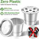 CAPMESSO Reusable K Cups for Keurig: 2026 Updated All Stainless Steel Coffee Pods with 5 Holes for Keurig K Supreme, K Slim, K Duo Gen 2 Multistream Coffee Maker with Scoop, Zero Plastic (4 Pack)