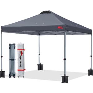 MASTERCANOPY Durable Pop-up Canopy Tent with Roller Bag (8x8, Dark Grey)