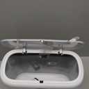 Bathroom Trash Can with Lid, Vacuum Adsorption Small Garbage Can 3.2 Gallon Press Top Lid Trash Bin with Legs Waterproof Waste Basket for Bathroom Bedroom Office Home RV (White)