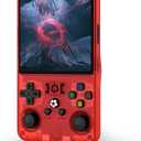 R36MAX Retro Handheld Game Console, 4.0 Inch IPS Screen, 64GB Memory, Portable Arcade Video Gaming Console Gift for Adults, Maple Leaf red