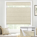 LazBlinds No Drill TDBU Roman Shades, Blackout - Beige, 35" W x 64" H