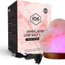 POHS USB Himalayan Mini Heart Salt Lamp, 7 Color Changing LED Bulb, Hand Crafted Crystal Rock Salt Night Light for Home Decor, Desk, and Gift | Premium Quality Wood Base and USB Cable
