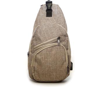 Anti-Theft Daypack Crossbody Sling Backpack, USB Charging Connector Port, Lightweight Day Pack for Travel, Hiking, Everyday, Large, Tan