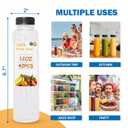 Holotap 42 Pcs 12 OZ Juice Bottles with Caps Bulk, Empty Plastic Bottles with Black Tamper Evident Lids for Juicing, Protein Drinks and Other Beverage Drink Containers (Black, 12OZ)