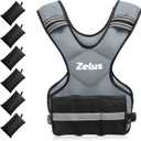 ZELUS Weighted Vest for Men and Women | 20-32lb Vest with 6 Ironsand Weights for Home Workouts | Adjustable Body Weight Vest Exercise Set for Cardio and Strength Training