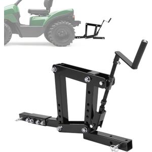 1 Point Hitch Lift, Manual Implement Lift, Compatible with 2" Receiver ATV UTV Garden Lawn Tractor Adjustable Height Steel Powder Coated
