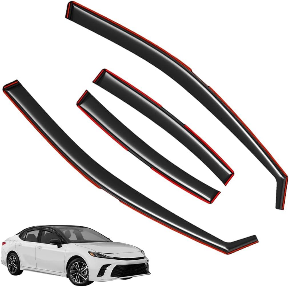 in-Channel Window Visors Rain Guards FIT Toyota Camry Side (2025-2026) 4-Piece in-Channel Dark-Smoke Polycarbonate Vent Deflectors
