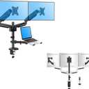 MOUNTUP Dual Monitor and Laptop Mount Bundle with Triple Monitor Arm for 75x75mm and 100x100mm VESA Bracket Computer Screens