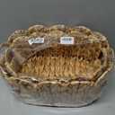 iEGrow Scalloped Wicker Basket, Set of 2 Hand-Woven Natural Rattan Baskets with Built-in Handles, Water Hyacinth Storage Oval Cute Baby Baskets for Nursery, Organizing, Decor and Shelves