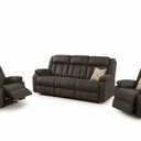 LUCKLIFE Recline Sofa Set with Manual Recliners,Living Room Furniture Set with Reclining Couch,Loveseat and Armchair,Breathable Fabric Upholstery,Thick Cushions and Ergonomic Design,Dark Gray,3+1+1