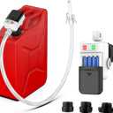 Fuel Transfer Pump with Auto Stop Sensor Overfill Protection, 3.2 GPM Portable Automatic Fuel Transfer Pump Kit with 4 Tank Adapter, Portable Gas Pump for Oil, Diesel, Gasoline Black