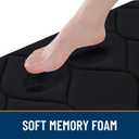 Smiry Memory Foam Bath Mat 30''x20'', Ultra Soft Non-Slip Bathroom Rug, Plush Water Absorbent Quick Dry and Machine Washable Floor Mat for Shower, Tub & Home Decor, Black