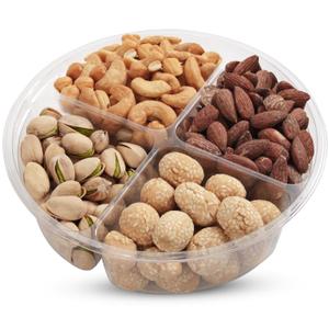 2 x Nut Gift Baskets, 12oz Mixed Nut Gift Box of 4 Sectional Platter, Ideal Nut Assortment for Holidays, Birthdays, Celebrations, Anniversaries, Corporate Occasions and Everyday Snacking