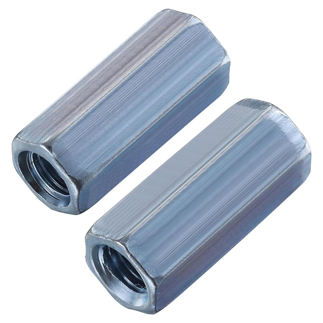 Wensilon(17 pcs) 1/2"-13 Coupling Nuts zinc, Extended Hexagon Plated Steel Rod Coupling Nuts