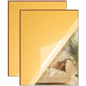 Gold Mirror Acrylic Sheet - 12x16 inches, 2 Pieces | 1/8" Thick Reflective Plexiglass for Crafting, Signage, DIY Projects (30X40 cm)