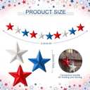 Mindsoft 8.2 ft 4th of July Garland Red White Blue Star Vintage 250th Anniversary Patriotic Garland USA Retro Banner for Fireplace Mantel American Independence Memorial Day Party Decor