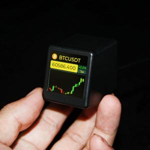 Bitcoin Stock Ticker Monitor Display Time Weather, Temperature, Humidity and Picture Playback Wi-Fi Enabled, and Photo Slideshow Capabilities (Black)