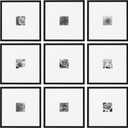eletecpro 16x16 Picture Frames Set of 9, Classic Gallery Wall Frame Set for 4x4 Photos with Mat or 16x16 without Mat, Large Picture Frame for Art Prints, Black Poster Frames for Home Decor Wall