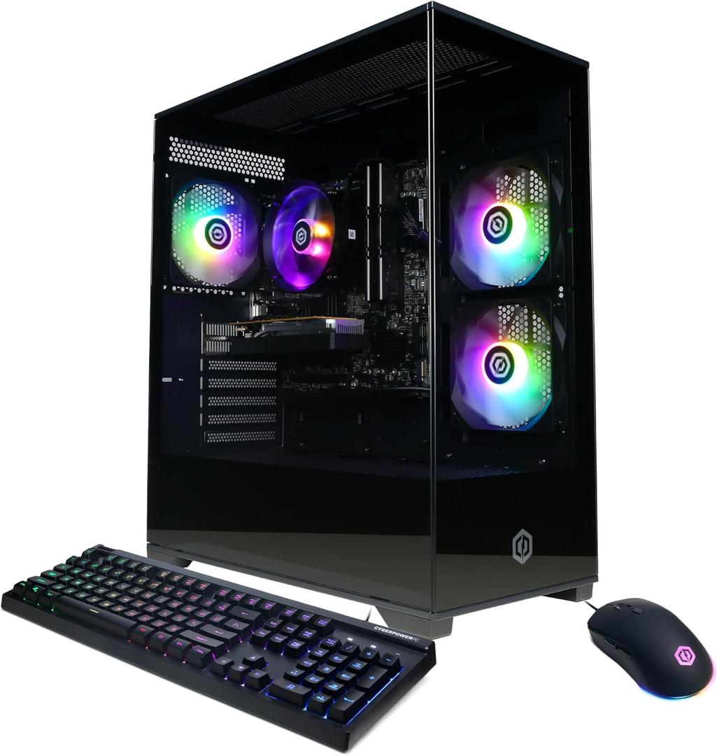 CyberPowerPC Gamer Supreme Gaming PC, AMD Ryzen 7 8700F 4.1GHz, GeForce RTX 5070 12GB, 32GB DDR5, 2TB PCIe 4.0 SSD, WiFi Ready & Windows 11 Home (SLCAI9400A3)