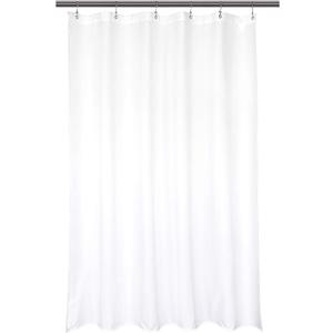 Barossa Design Waterproof Fabric Stall Shower Curtain Liner Microfiber 32" W x 72" H - Hotel Quality, Machine Washable, White Shower Liner for Narrow Bathroom, 32x72