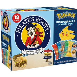 Pack of 3, Pirate's Booty Aged Chips White Cheddar Puffs Snack Multipack Pokemon - 9oz/18ct, 01/26/26