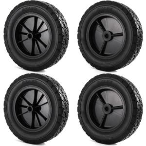 4 Pack 8 x 1.75 Inch Hand Truck Wheels, Universal Rubber Lawn Mower Wheels, Replacement Tires for Compressor, Dolly