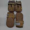 QUMY Dog Shoes for Large Dogs, Medium Dog Boots & Paw Protectors for Winter Snowy Day, Summer Hot Pavement, Waterproof in Rainy Weather, Outdoor Walking, Indoor Hardfloors Anti Slip Sole Khaki 4 (Size 4: 2.2''x2.6''(W*L) (Pack of 4))