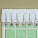 Today's Curtain Verona Reverse Embroidery Valance, 14", White/Blue