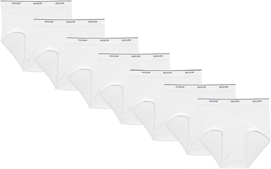 Fruit of the Loom Men's Basic White Brief Multipack (L)