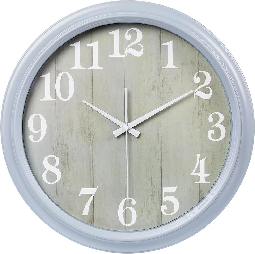 18 Inch Outdoor Clock Waterproof for Patio, Bathroom, Deck, Porch, Pool (Gray)