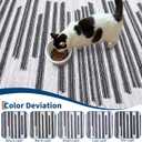 GarveeHome 8x10 Washable Living Room Rug Modern Striped Non Slip Low Pile Indoor Carpet for Home Office Bedroom Dining Room Geometric Stain Resistant Simple Rugs, Beige Black