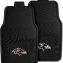 FANMATS 8755 Baltimore Ravens 2-Piece Heavy Duty Vinyl Car Mat Set, Front Row Floor Mats, All Weather Protection, Universal Fit, Deep Resevoir Design