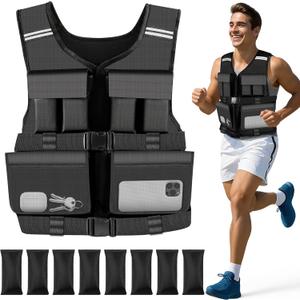Adjustable Weighted Vest for Men Woman With Shoulder Pads 18lbs | 30lbs | 40lbs, Weight Vest For Walking, Rucking, Cross Training, Running, Muscle Building - Breathable, Comfortable, Washable (Black)