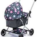 Bayer Doll Stroller Pram Starter with Adjustable Handle, Foldable Design, Canopy & Storage Basket for 18 Inch Dolls, 3.54x11.42x20.47 inches