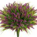 20 Bundles Artificial Plants Outdoor, UV Resistant Fake Flowers Realistic Faux Lavender Shrubs for Porch Garden Window Box Home Decoration (Rosy)
