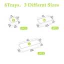 Clear Acrylic Drawer Organizer Trays, 5 Size Junk Box Organization Small Storage Container Bin for Desk Makeup Bathroom Vanity Kitchen Tool Make Up Workspace Home Dorm Apartment Office Room Nightstand