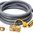 ABYDA 12Feet 1/2 Inch ID Natural Gas Hose with Quick Connect Fitting-Ideal for BBQ, Grill, Pizza Oven, Patio Heater, and More Low-Pressure Appliances - Natural Gas Conversion Kit, CSA Certified