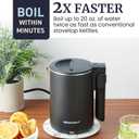 Elite Gourmet Dual Voltage 120-230V, Travel Double Wall Insulated Cool-Touch, 0.6L Electric Kettle Stainless Steel Interior, Hinged-Locking Lid, Auto Shut-Off, Boil Dry Protection, Black