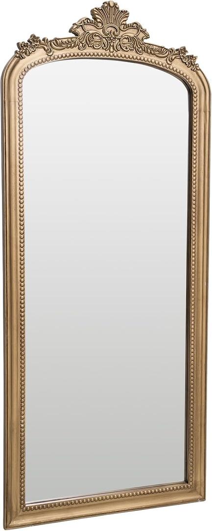 Vintage Gold Full Length Mirror - 60x25 inch, Antique Floor Mirror Leaning, Baroque Ornate Full Body Wall Mirror for Bedroom, Living Room, Entryway | Solid Wood