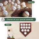 FramePro Baseball Display Case & Holder for 12 Balls - Cherry Wooden Shadow Box with HD Acrylic Front & UV Protection | Autographed Baseball Collector Case, Sports Memorabilia Display