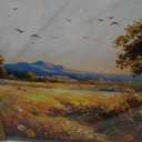 SERIMINO Portrait Landscape Wall Art, Lady and Dog Large Wall Decor, Animal Golden Retriever Cute Canvas Prints, Meadow Wildflowers Rustic House Decorations Living Room Bedroom Bathroom 20"X40"