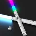 24.5inch Light Up Swords Sabers(Only Rainbow Color),Dueling Light Sword for Adults and Kids,FX SoundMotion Sensors) and Metal Hilt,Type-C Rechargeable,Halloween Xmas Toys Present ,Galaxy War Fighters
