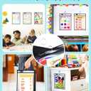 SUNEE 50 Packs Oversized Reusable Dry Erase Pocket Sleeves with 3 Rings, Black 10x14 Ticket Holders, Clear Plastic Sheet Protectors, Teacher School Classroom Supplies