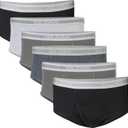 Gildan Men's Brief Underwear Multipack (Large, Grey/Black (6 Pack))